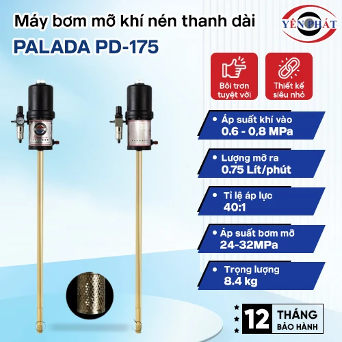 Máy bơm mỡ khí nén thanh dài Palada PD-175 2