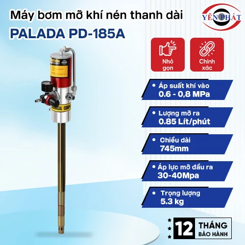 Máy bơm mỡ khí nén thanh dài Palada PD-185A 2