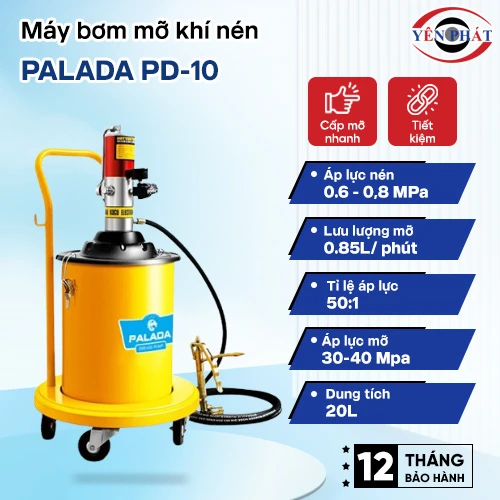 Máy bơm mỡ bò bằng khí nén Palada PD-10 2