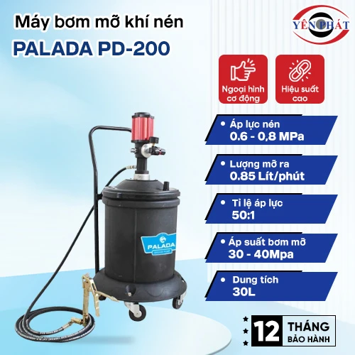 Máy bơm mỡ bò khí nén Palada PD-200 2
