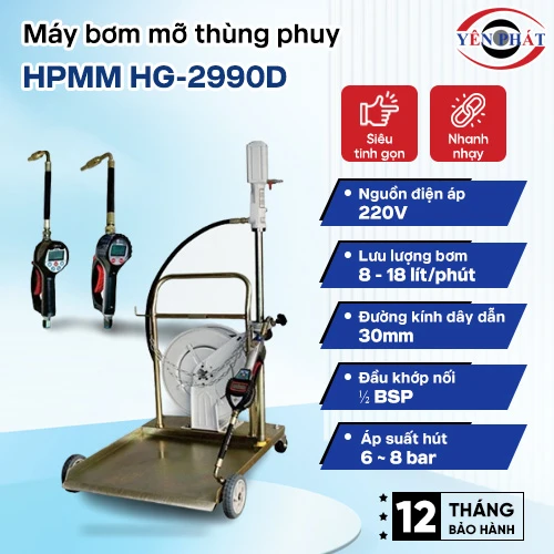 Máy bơm dầu mỡ thùng phuy HPMM HG-2990D 2