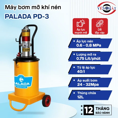 Máy bơm mỡ bò bằng khí nén Palada PD-3 2