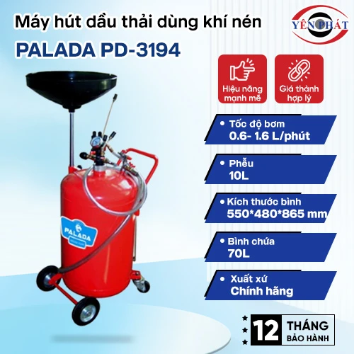 Máy hút dầu thải dùng khí nén Palada PD-3194 2