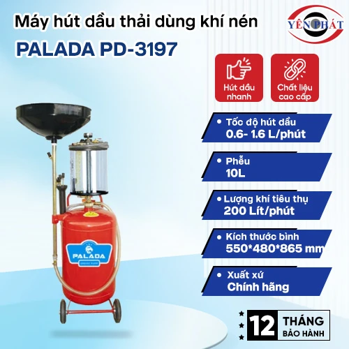 Máy hút dầu thải dùng khí nén Palada PD-3197 2