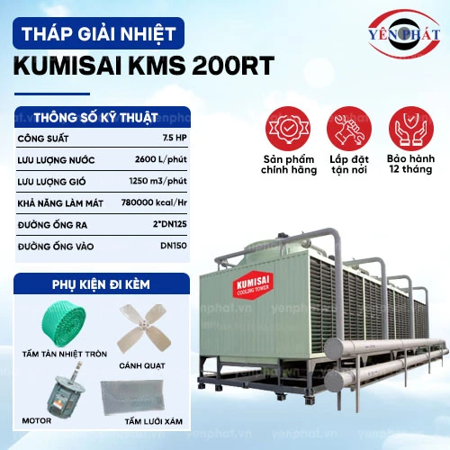 Tháp giải nhiệt vuông Kumisai KMS 200RT 2