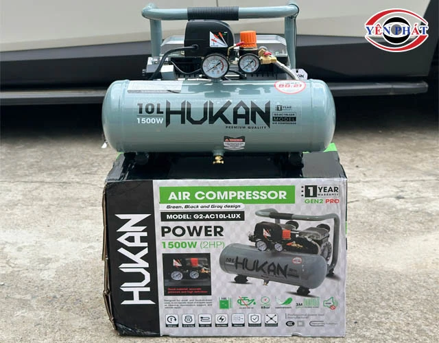Máy nén khí 10L Hukan G2-AC10L-LUX không dầu