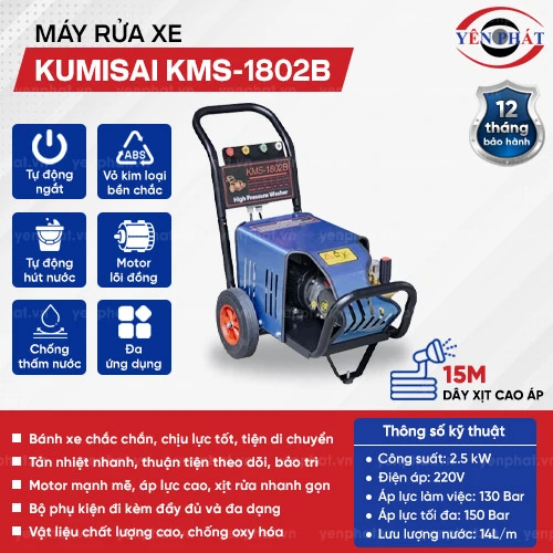Máy rửa xe áp lực cao Kumisai KMS-1802B 2