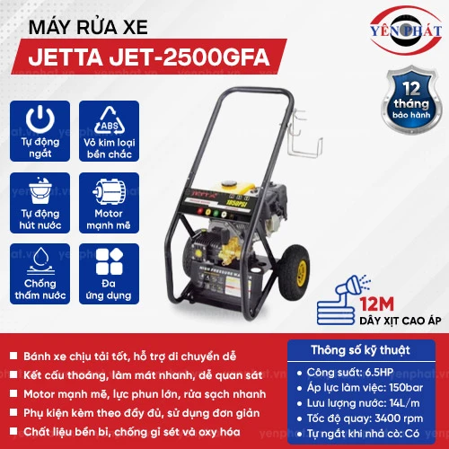 Máy rửa xe cao áp chạy xăng Jetta JET-2500GFA 6.5HP 2