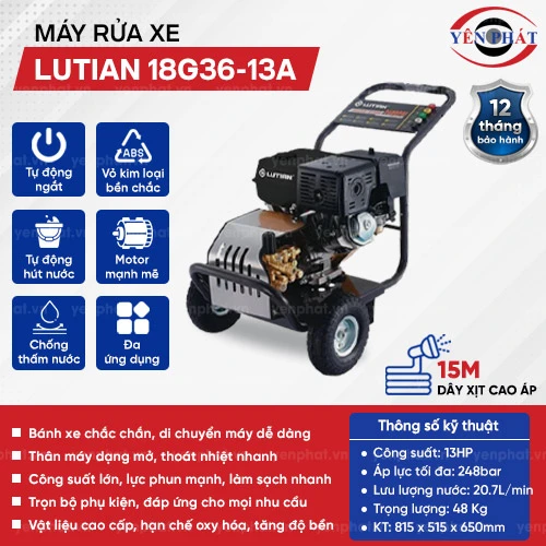 Máy xịt rửa xe chạy xăng Lutian 18G36-13A 2