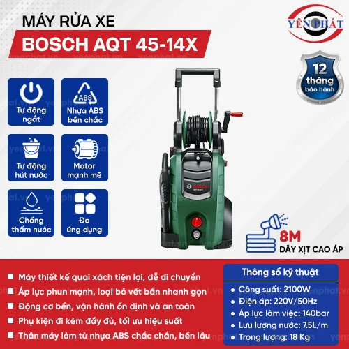 Máy rửa xe gia đình Bosch AQT 45-14x 2
