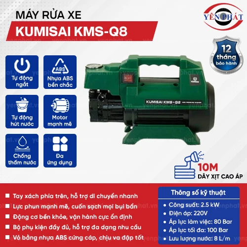 Máy rửa xe gia đình Kumisai KMS-Q8 2