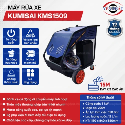 Máy phun rửa cao áp nóng lạnh Kumisai KMS1509 2