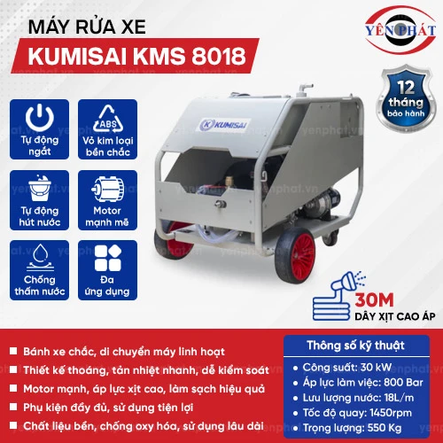 Máy phun rửa xe áp lực cao Kumisai KMS 8018 2