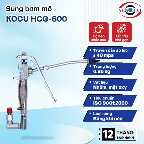 Súng bơm mỡ Kocu HCG-600 2