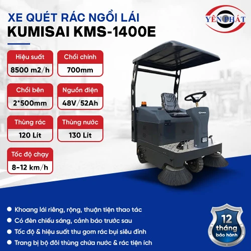 Xe quét rác công nghiệp Kumisai KMS-1400E 2