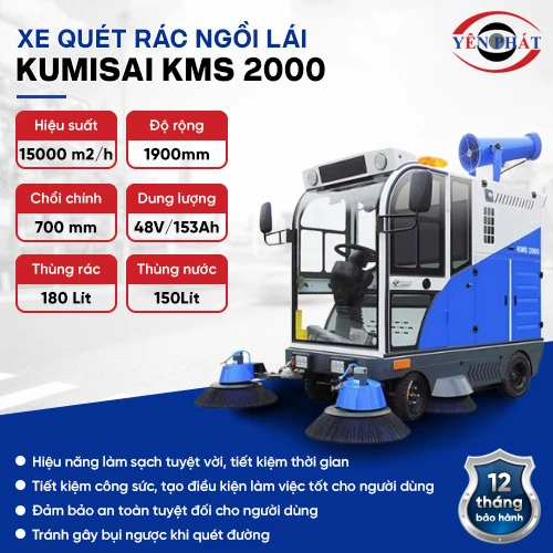 Xe quét rác ngồi lái Kumisai KMS 2000 2