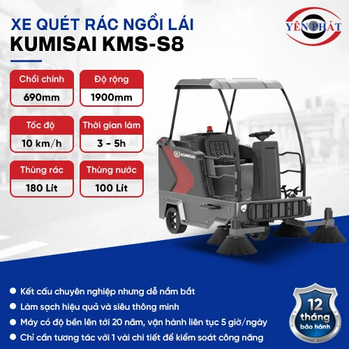 Xe quét rác ngồi lái Kumisai KMS-S8 2