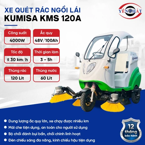 Xe quét rác ngồi lái Kumisa KMS 120A 2