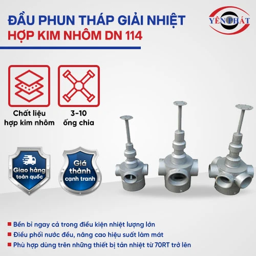 Đầu phun tháp giải nhiệt bằng hợp kim nhôm DN 114 2
