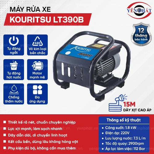 Máy rửa xe áp lực cao Kouritsu LT390B 2