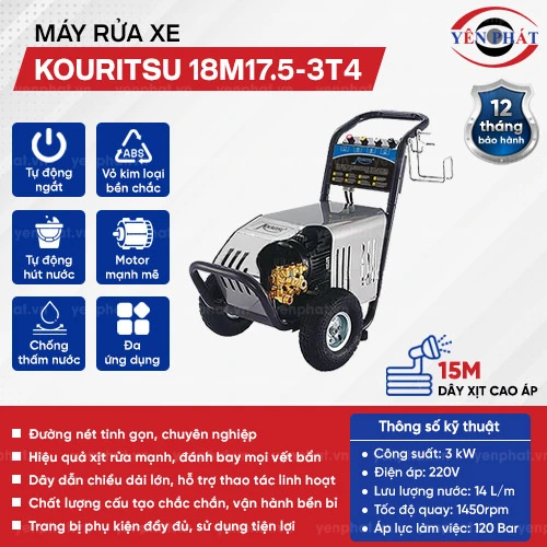 Máy rửa xe cao áp Kouritsu 18M17.5-3T4 2