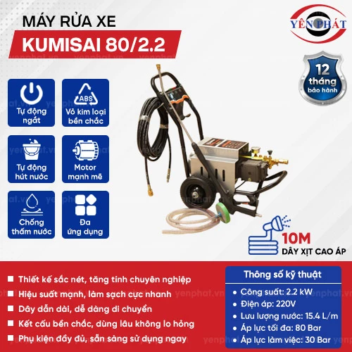 Máy bơm rửa xe công nghiệp Kumisai 80/2.2 2