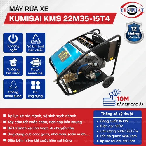 Máy rửa xe công nghiệp Kumisai KMS 22M35-15T4 2