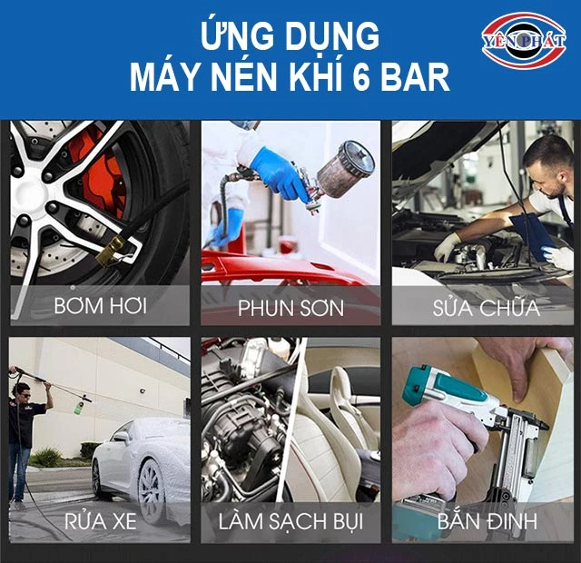 ứng dụng của máy nén khí 6 bar