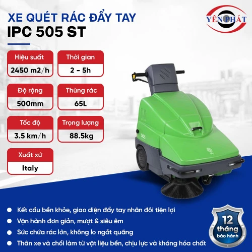 Xe quét rác đường đẩy tay IPC 505 ST 2