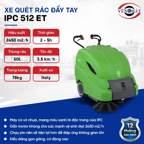 Xe quét rác đường đẩy tay mini IPC 512 ET 2