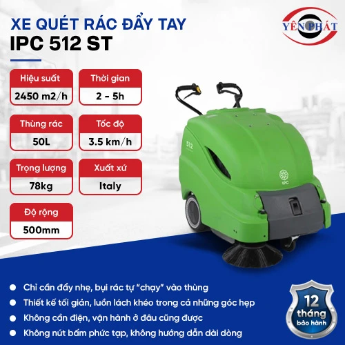 Xe quét rác đường đẩy tay IPC 512 ST 2