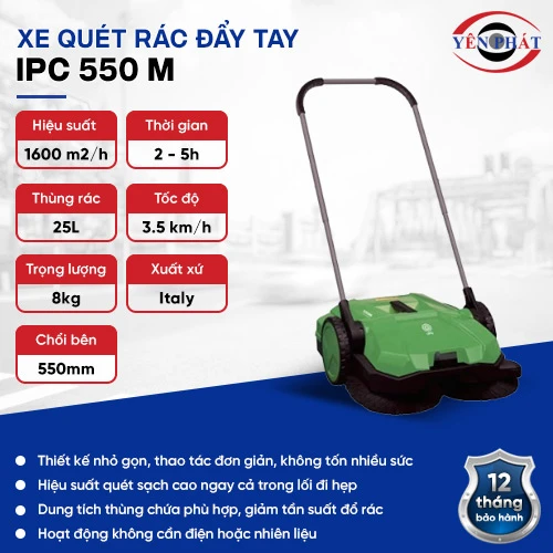 Xe quét rác đường mini đẩy tay IPC 550 M 2