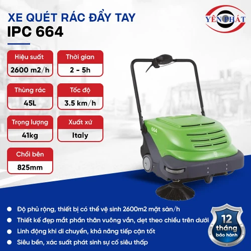 Xe quét rác đường đẩy tay IPC 664 2