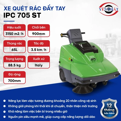 Xe quét rác đường đẩy tay IPC 705 ST 2