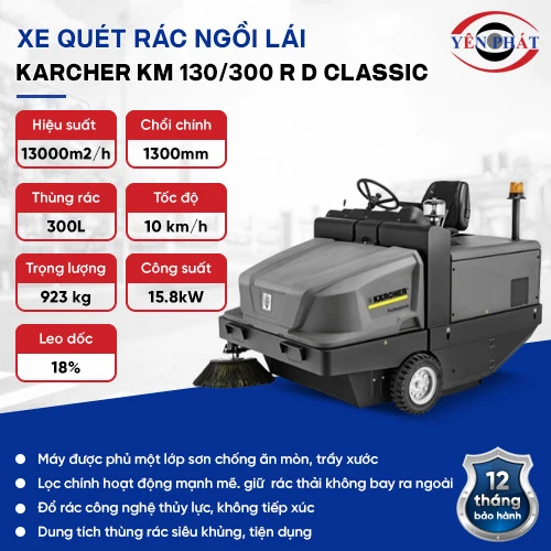 Xe quét rác đường ngồi lái Karcher KM 130/300 R D Classic 2