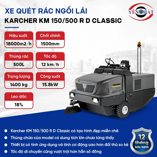 Xe quét rác đường ngồi lái Karcher KM 150/500 R D Classic 2