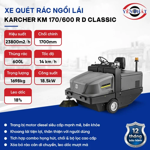 Xe quét rác đường ngồi lái Karcher KM 170/600 R D Classic 2