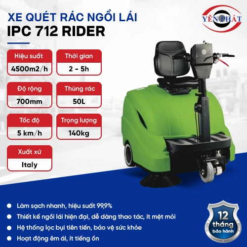 Xe quét rác đường ngồi lái công nghiệp IPC 712 RIDER 2
