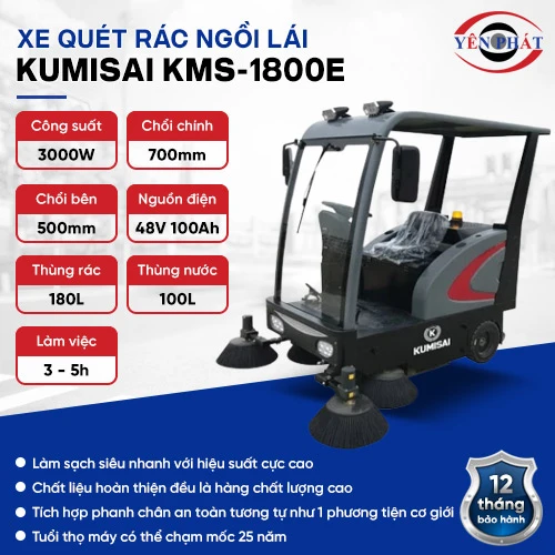 Xe quét rác ngồi lái Kumisai KMS-1800E 2