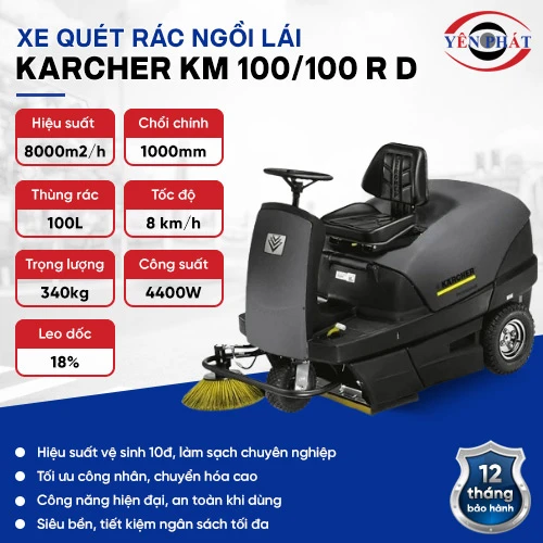 Xe quét rác đường ngồi lái Karcher KM 100/100 R D 2