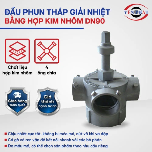 Linh kiện tháp giải nhiệt đầu phun bằng hợp kim nhôm DN90 2