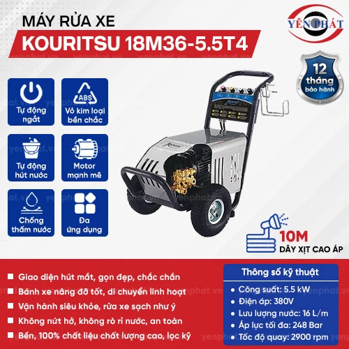 Máy rửa xe cao áp Kouritsu 18M36-5.5T4 2