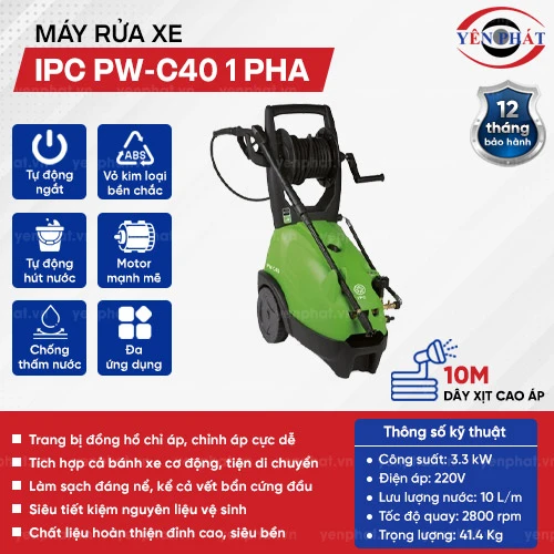 Máy rửa xe chuyên dụng IPC PW-C40 1 pha 2