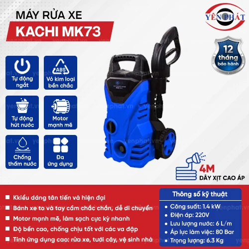 Máy xịt rửa xe gia đình Kachi MK73 2
