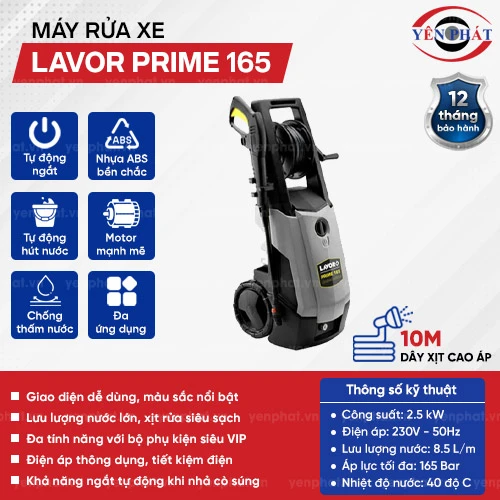 Máy bơm rửa xe mini tại nhà Lavor PRIME 165 2