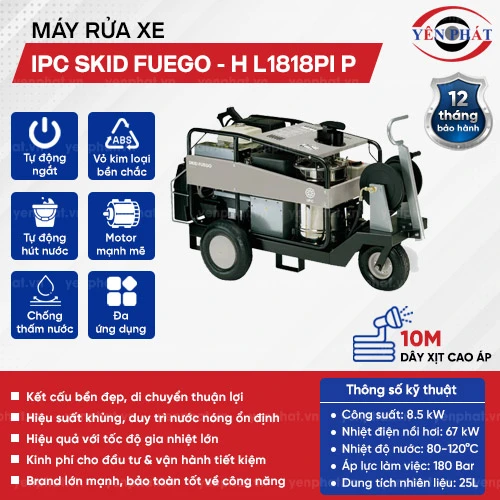 Máy rửa xe nước nóng IPC SKID FUEGO - H L1818PI P (Động cơ dầu) 2