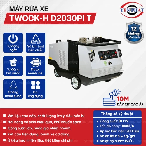 Máy rửa xe nước nóng TWOCK-H D2030PI T 2