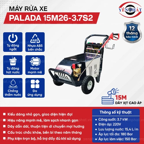 Máy rửa xe ô tô chuyên nghiệp Palada 15M26-3.7S2 2