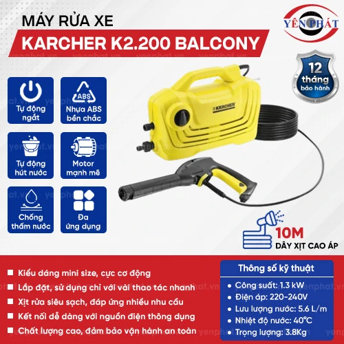 Máy rửa xe tăng áp Karcher K2.200 Balcony 2