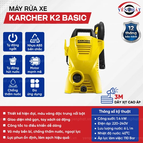 Máy rửa xe tăng áp Karcher K2 Basic 2